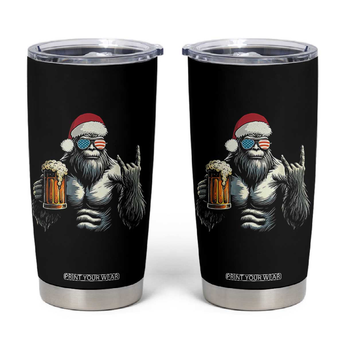 Bigfoot Christmas Tumbler Cup Most Wonderful Xmas Sasquatch Beer TS10 Black Print Your Wear