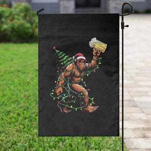 Santa Bigfoot Christmas Tree Garden Flag Xmas Lights Funny Sasquatch Beer TS10 Print Your Wear