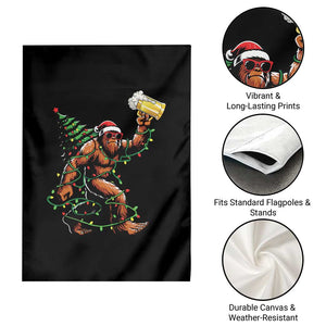 Santa Bigfoot Christmas Tree Garden Flag Xmas Lights Funny Sasquatch Beer TS10 Print Your Wear