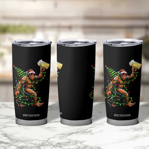 Santa Bigfoot Christmas Tree Tumbler Cup Xmas Lights Funny Sasquatch Beer TS10 Print Your Wear
