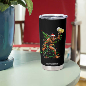 Santa Bigfoot Christmas Tree Tumbler Cup Xmas Lights Funny Sasquatch Beer TS10 Print Your Wear