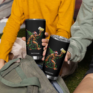 Santa Bigfoot Christmas Tree Tumbler Cup Xmas Lights Funny Sasquatch Beer TS10 Print Your Wear