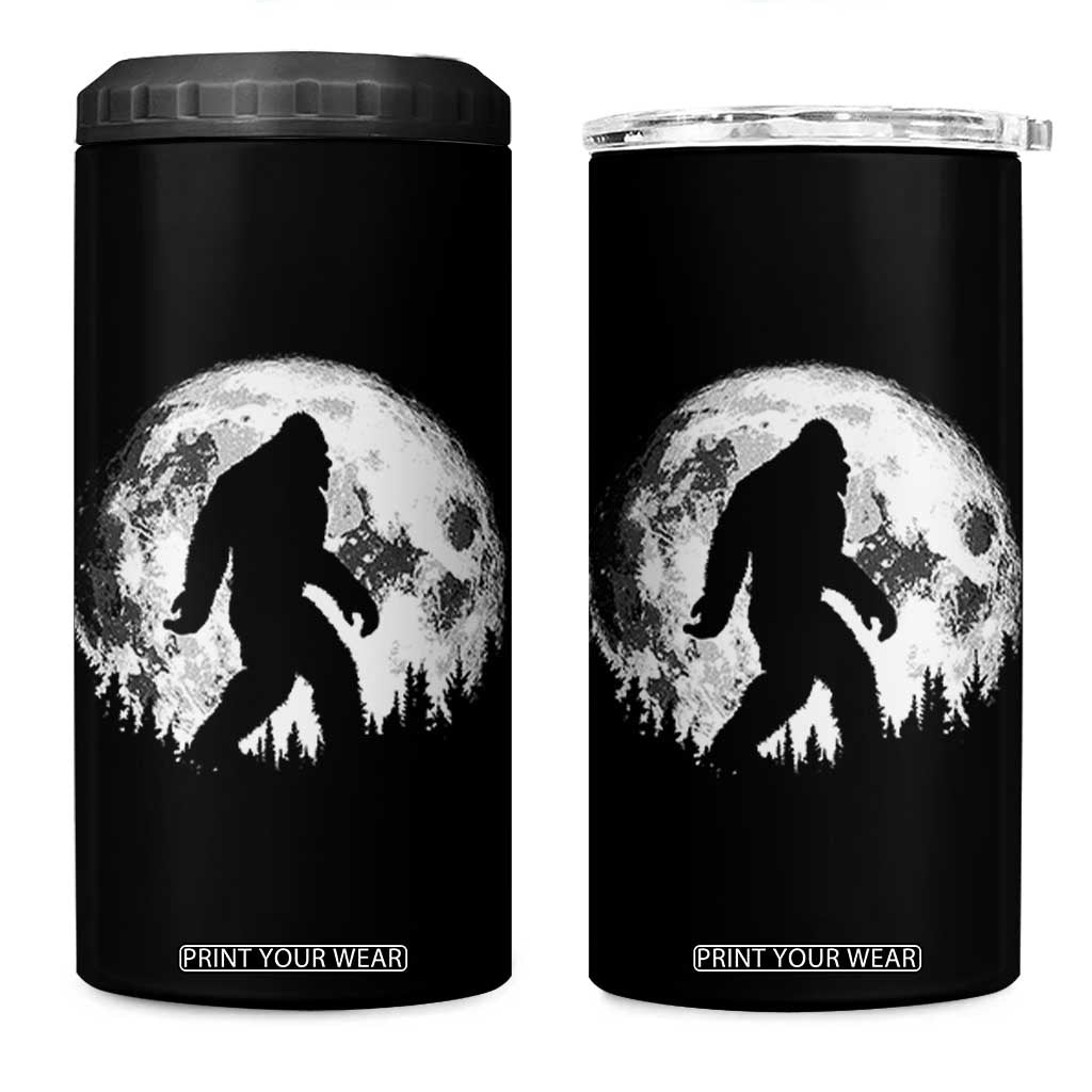 Bigfoot Night Stroll 4 in 1 Can Cooler Tumbler Cool Full Moon & Trees Sasquatch TS10 One Size: 16 oz Black Print Your Wear