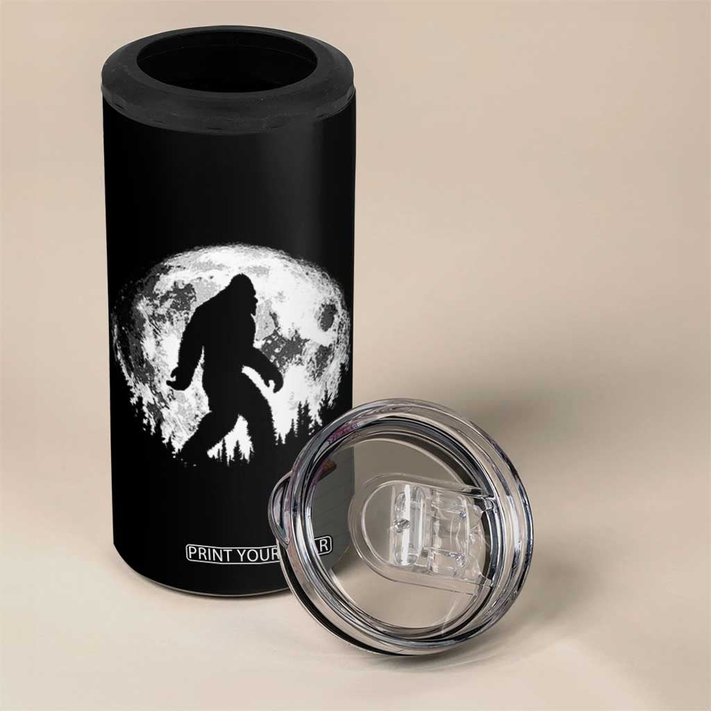 Bigfoot Night Stroll 4 in 1 Can Cooler Tumbler Cool Full Moon & Trees Sasquatch TS10 Print Your Wear