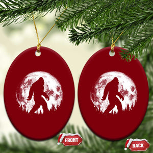 Bigfoot Night Stroll Ceramic Ornament Cool Full Moon & Trees Sasquatch - Print Your Wear