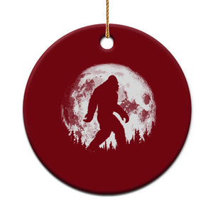 Bigfoot Night Stroll Ceramic Ornament Cool Full Moon & Trees Sasquatch - Print Your Wear