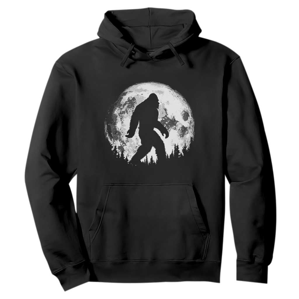 Bigfoot Night Stroll Hoodie Cool Full Moon & Trees Sasquatch TS10 Black Print Your Wear