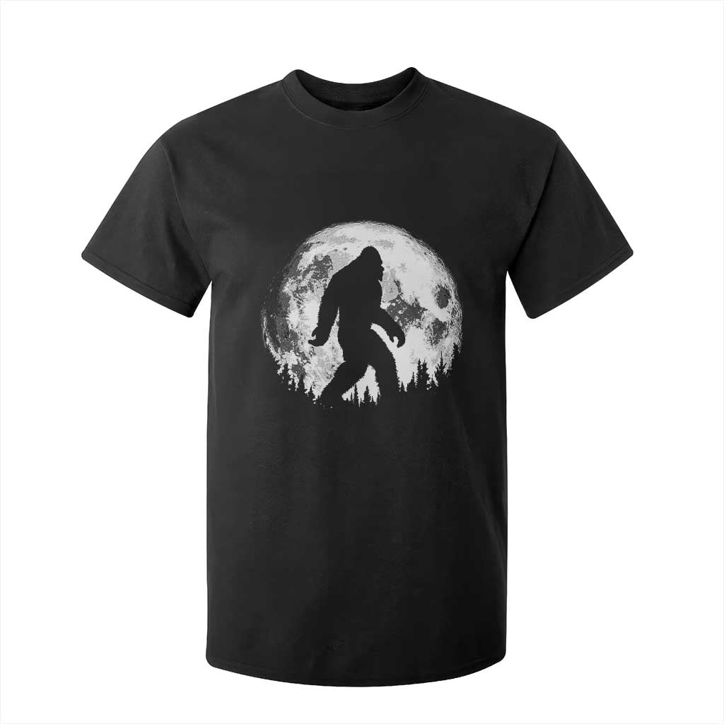 Bigfoot Night Stroll T Shirt For Kid Cool Full Moon & Trees Sasquatch TS10 Black Print Your Wear