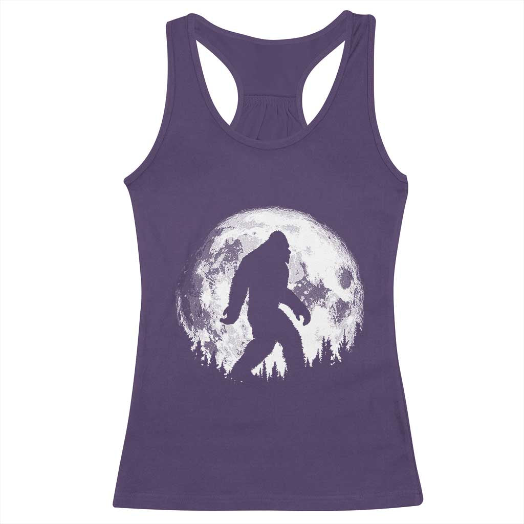 Bigfoot Night Stroll Racerback Tank Top Cool Full Moon & Trees Sasquatch - Print Your Wear