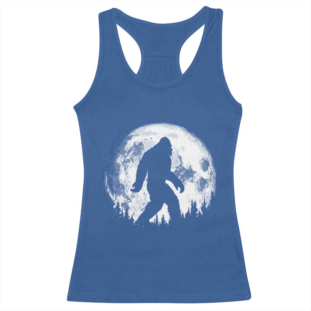 Bigfoot Night Stroll Racerback Tank Top Cool Full Moon & Trees Sasquatch TS10 Royal Blue Print Your Wear