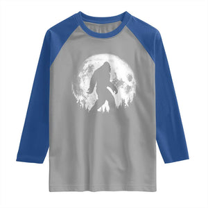 Bigfoot Night Stroll Raglan Shirt Cool Full Moon & Trees Sasquatch TS10 Sport Gray Royal Print Your Wear