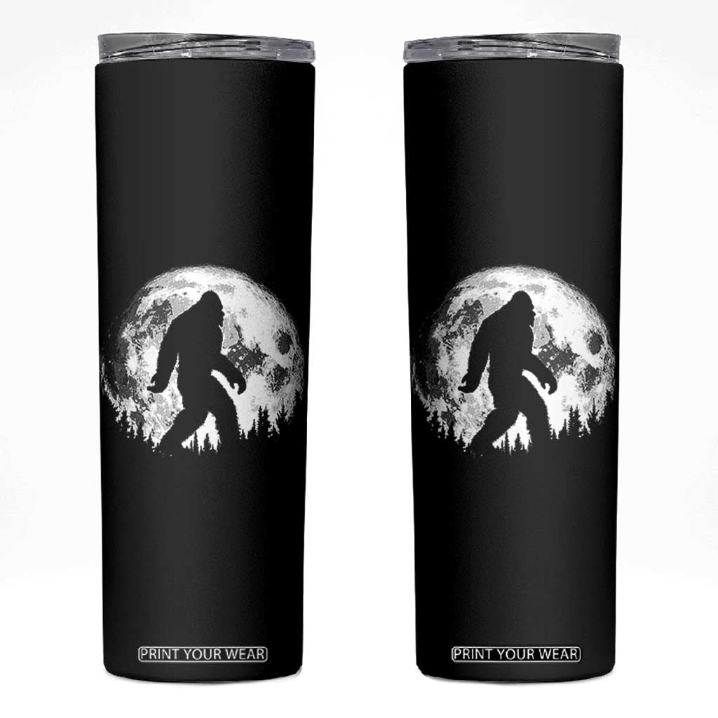 Bigfoot Night Stroll Skinny Tumbler Cool Full Moon & Trees Sasquatch TS10 Black Print Your Wear