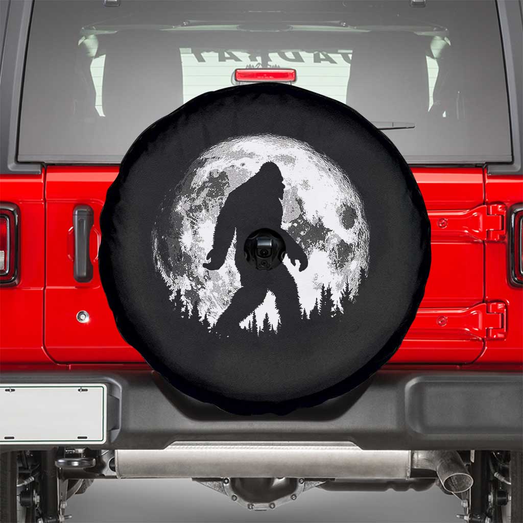 Bigfoot Night Stroll Spare Tire Cover Cool Full Moon & Trees Sasquatch TS10 Black Print Your Wear