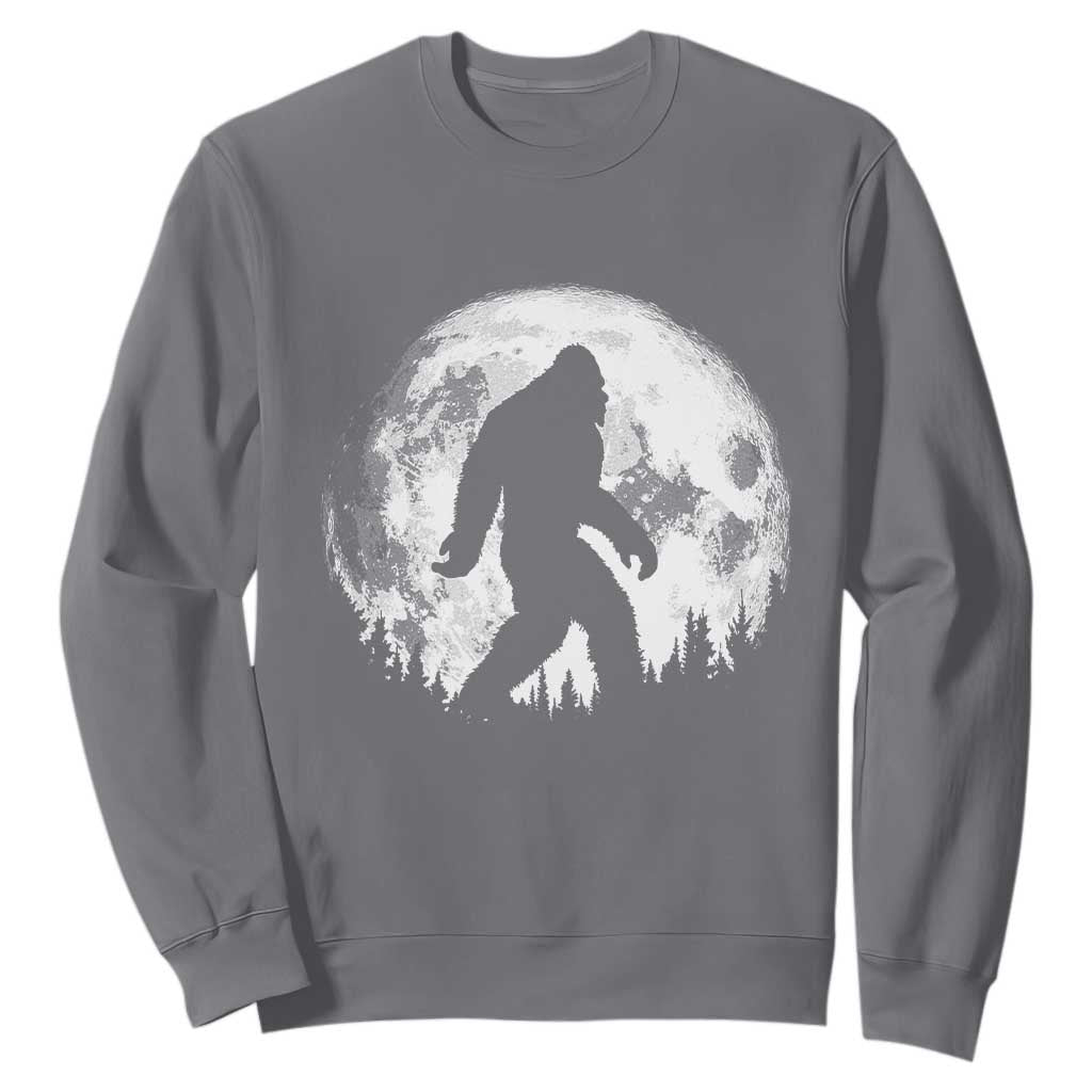 Bigfoot Night Stroll Sweatshirt Cool Full Moon & Trees Sasquatch TS10 Charcoal Print Your Wear