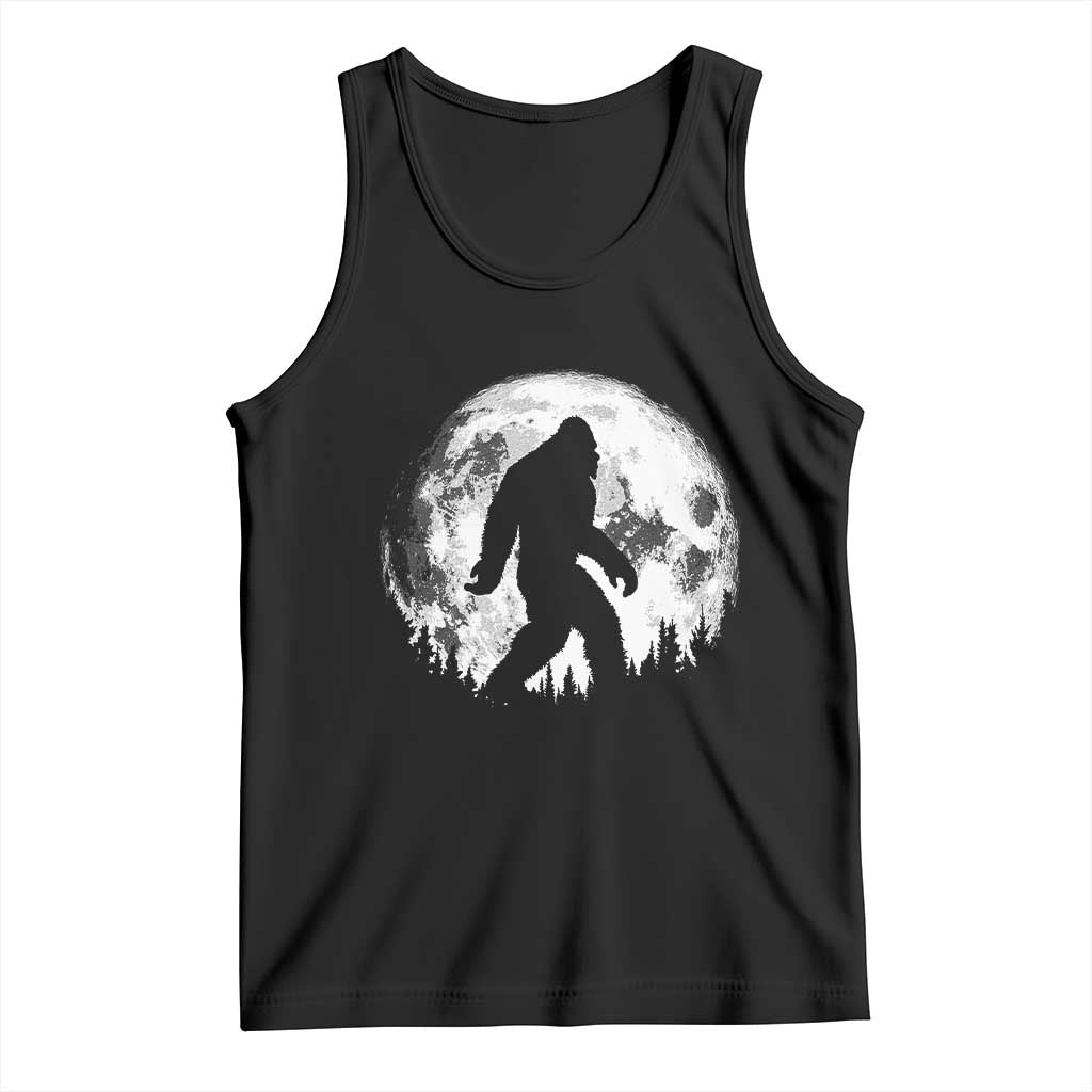 Bigfoot Night Stroll Tank Top Cool Full Moon & Trees Sasquatch - Print Your Wear