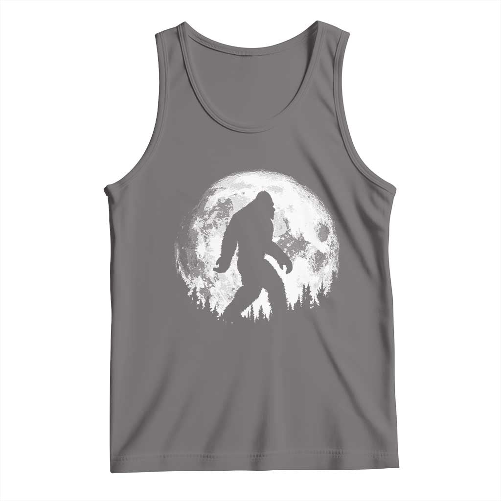 Bigfoot Night Stroll Tank Top Cool Full Moon & Trees Sasquatch - Print Your Wear