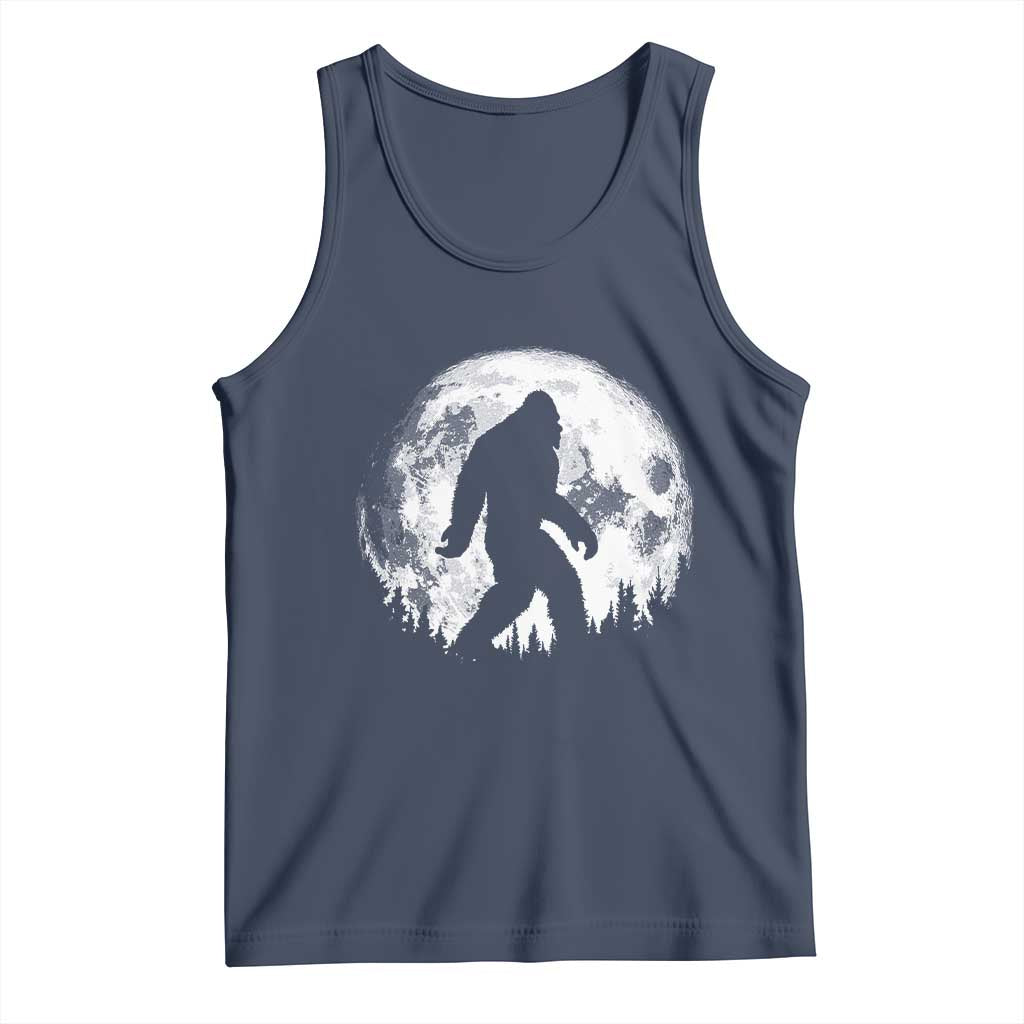 Bigfoot Night Stroll Tank Top Cool Full Moon & Trees Sasquatch TS10 Navy Print Your Wear
