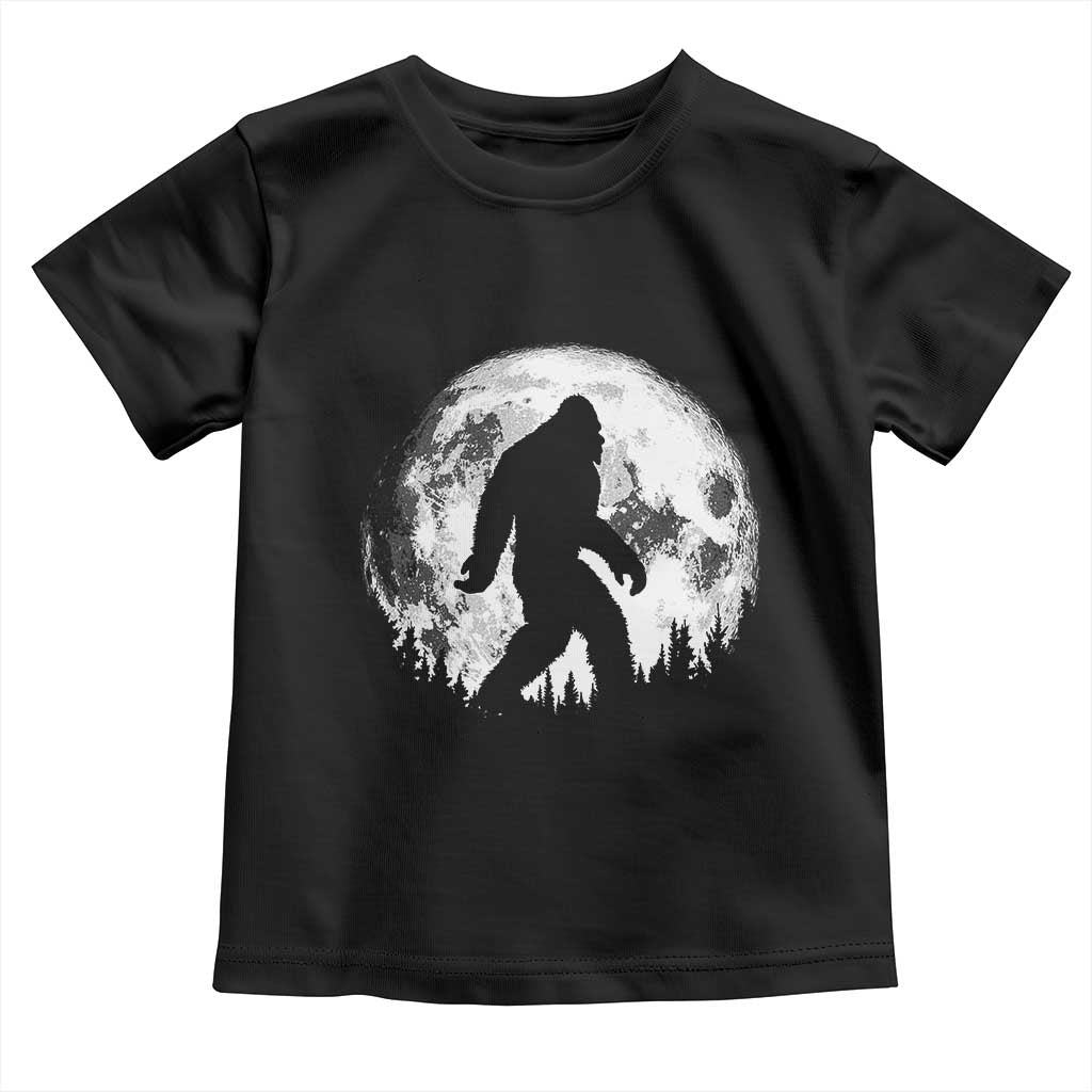 Bigfoot Night Stroll Toddler T Shirt Cool Full Moon & Trees Sasquatch TS10 Black Print Your Wear