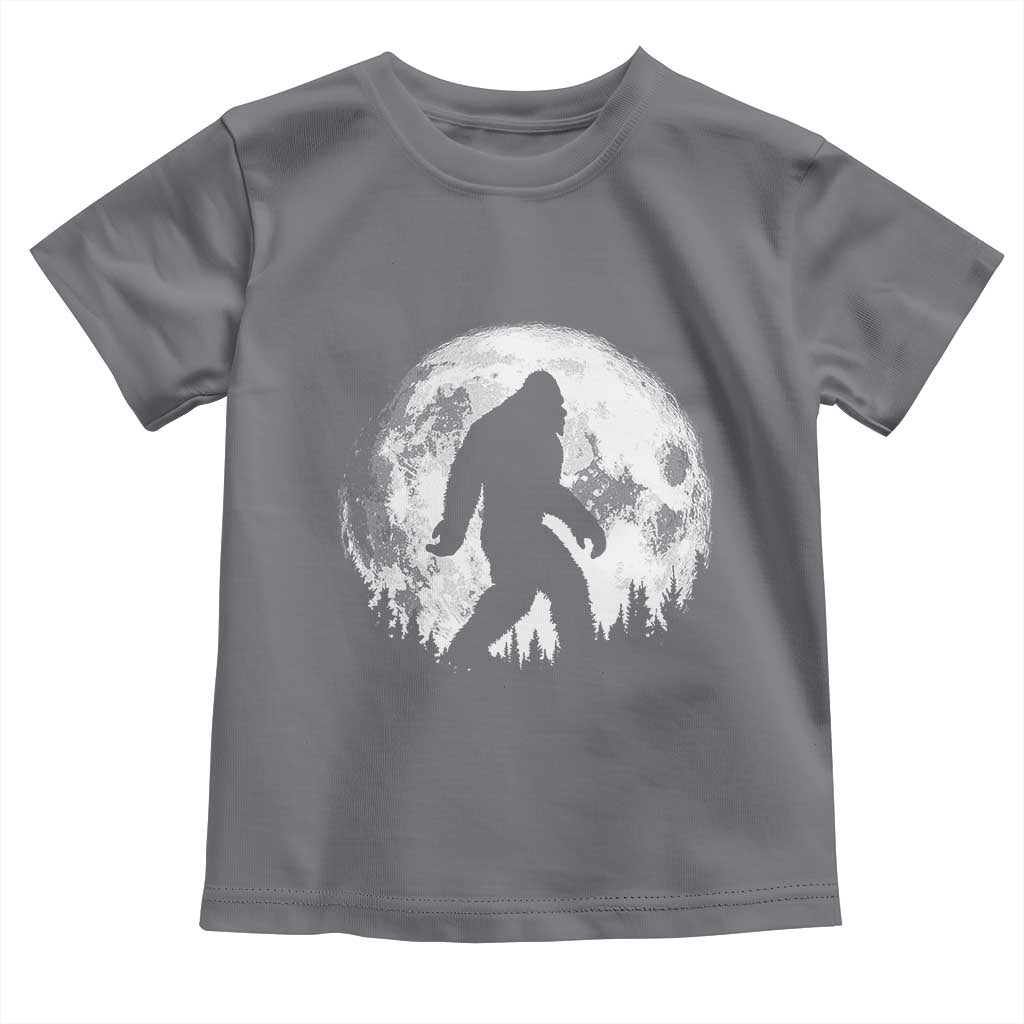 Bigfoot Night Stroll Toddler T Shirt Cool Full Moon & Trees Sasquatch TS10 Charcoal Print Your Wear