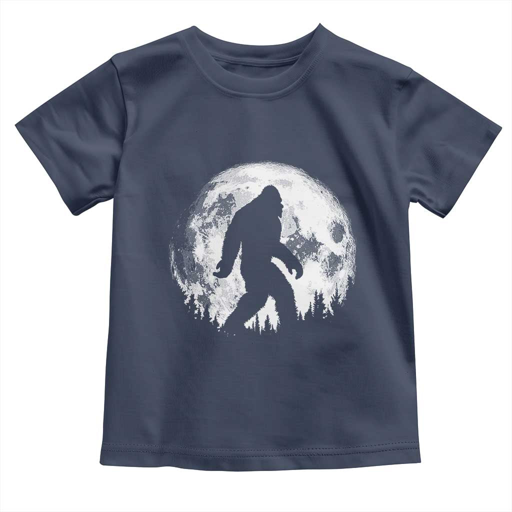 Bigfoot Night Stroll Toddler T Shirt Cool Full Moon & Trees Sasquatch TS10 Navy Print Your Wear
