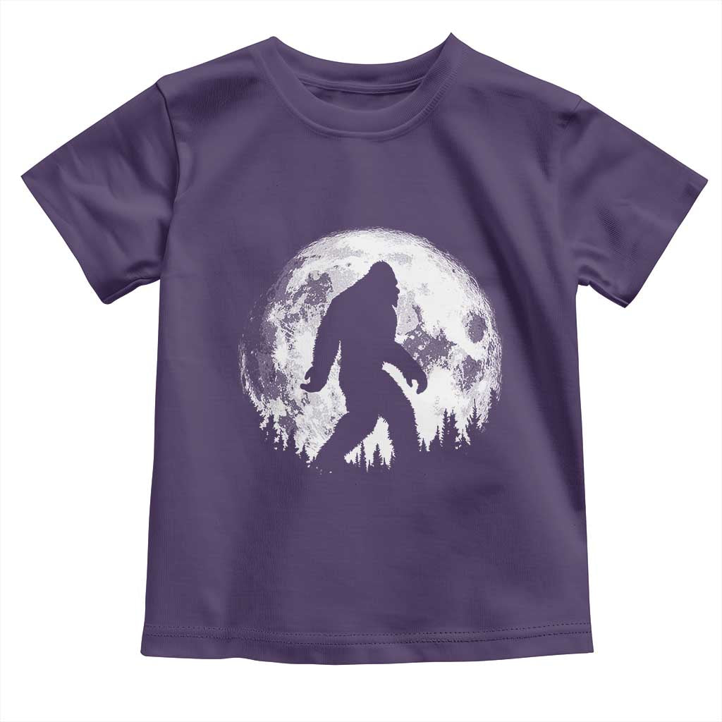 Bigfoot Night Stroll Toddler T Shirt Cool Full Moon & Trees Sasquatch TS10 Purple Print Your Wear