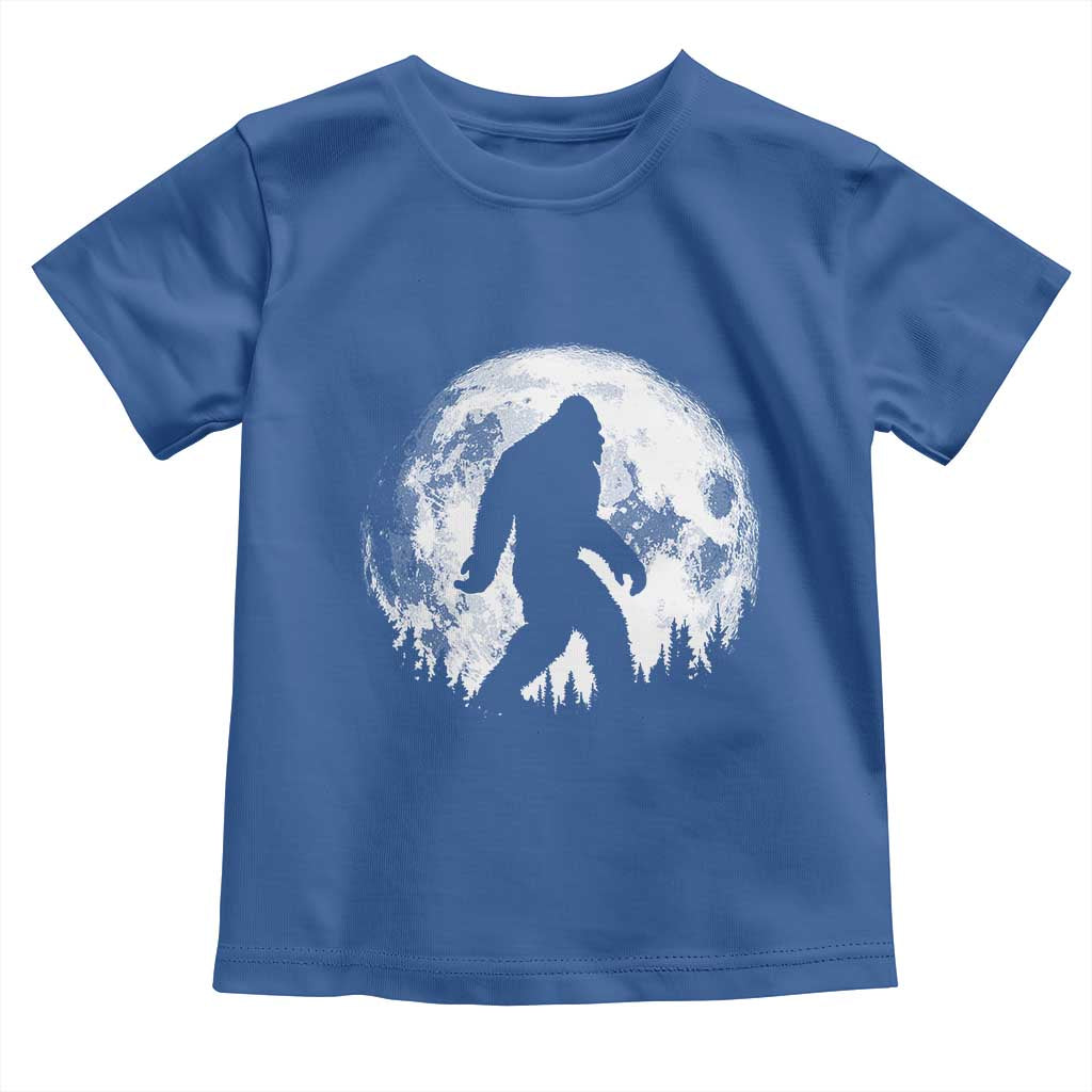 Bigfoot Night Stroll Toddler T Shirt Cool Full Moon & Trees Sasquatch TS10 Royal Blue Print Your Wear