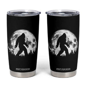 Bigfoot Night Stroll Tumbler Cup Cool Full Moon & Trees Sasquatch TS10 Black Print Your Wear
