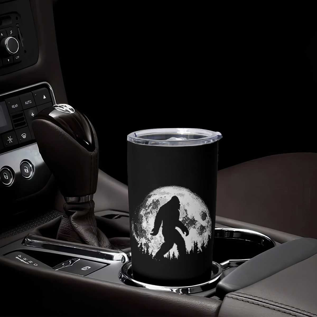 Bigfoot Night Stroll Tumbler Cup Cool Full Moon & Trees Sasquatch TS10 Print Your Wear
