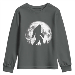 Bigfoot Night Stroll Youth Sweatshirt Cool Full Moon & Trees Sasquatch TS10 Dark Heather Print Your Wear