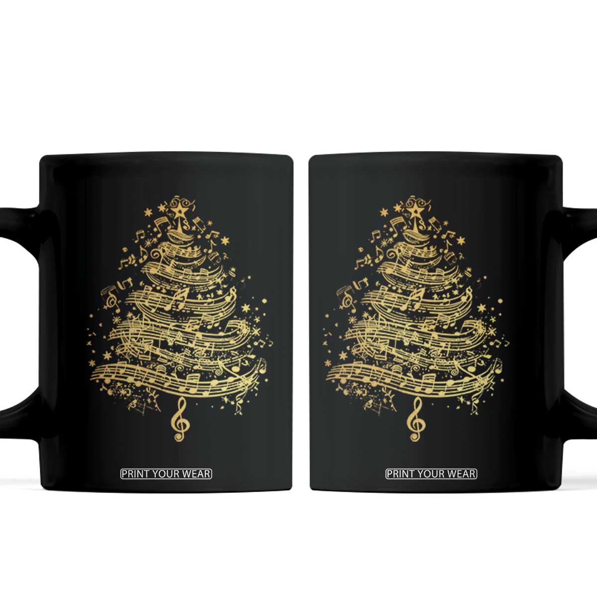 Music Christmas Tree Coffee Mug Musician Music Lover Gift TS10 Black Print Your Wear