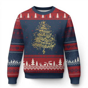 Music Xmas Tree Ugly Christmas Sweater Musician Music Lover Gift TS10 Navy Red Print Your Wear