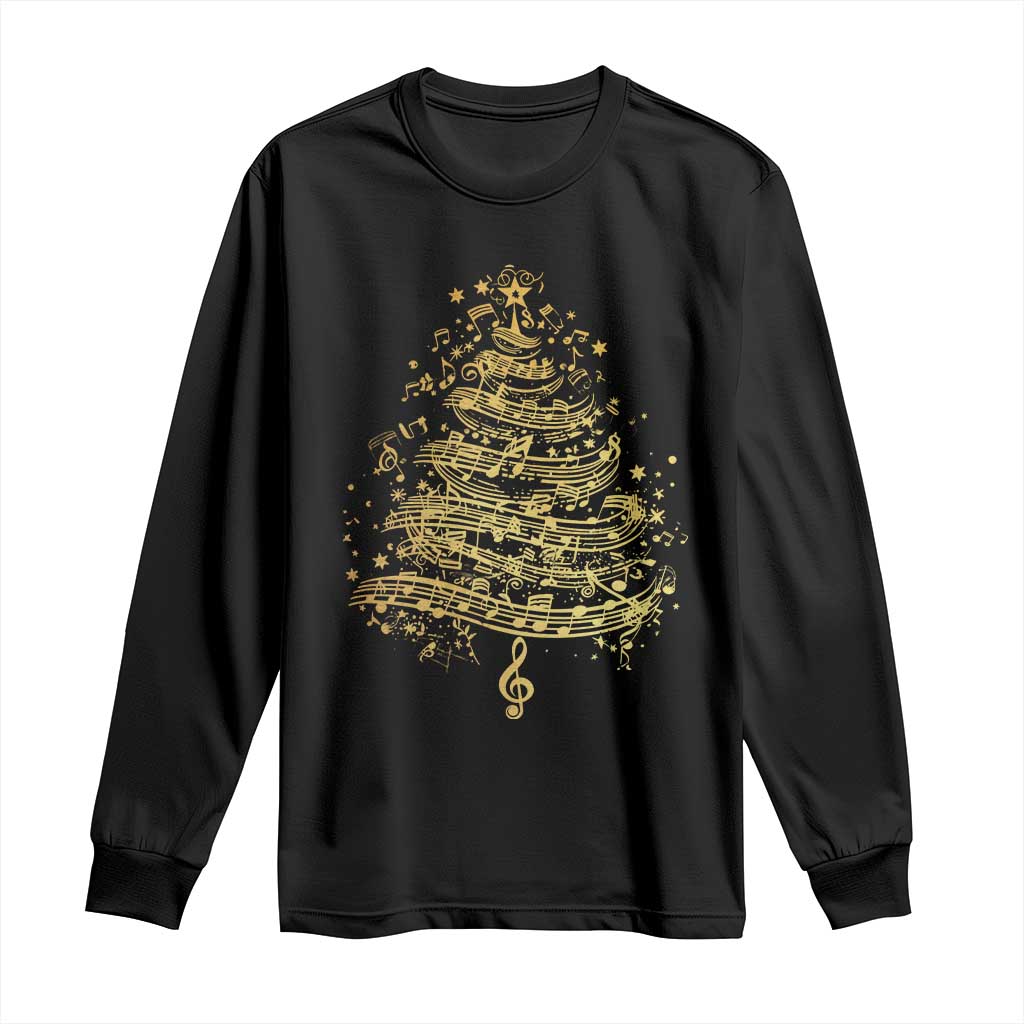 Music Christmas Tree Long Sleeve Shirt Musician Music Lover Gift TS10 Black Print Your Wear