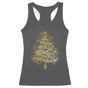 Music Christmas Tree Racerback Tank Top Musician Music Lover Gift TS10 Dark Heather Print Your Wear