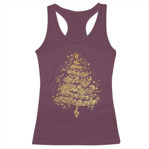 Music Christmas Tree Racerback Tank Top Musician Music Lover Gift TS10 Maroon Print Your Wear