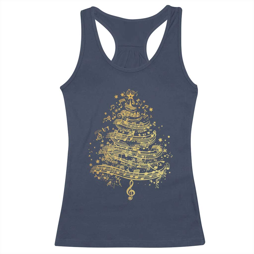 Music Christmas Tree Racerback Tank Top Musician Music Lover Gift TS10 Navy Print Your Wear