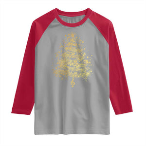 Music Christmas Tree Raglan Shirt Musician Music Lover Gift TS10 Sport Gray Red Print Your Wear