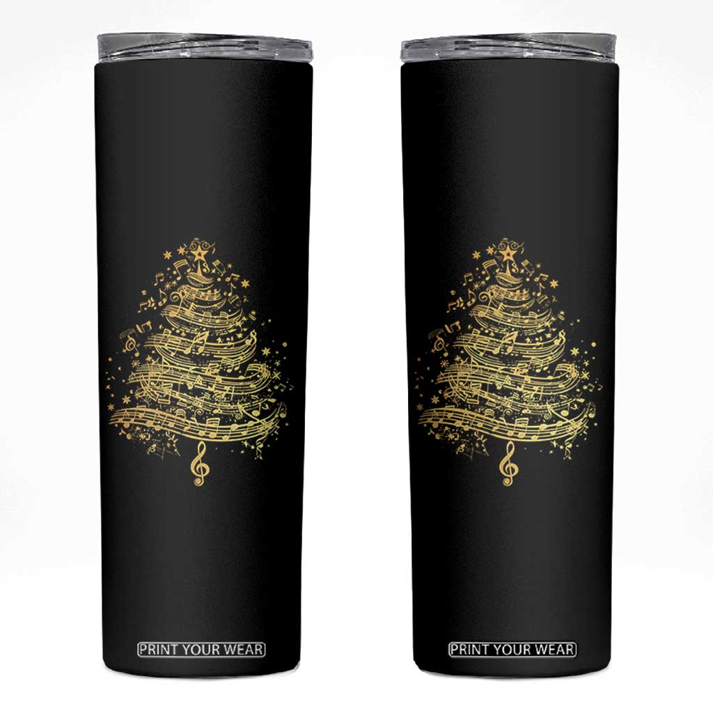 Music Christmas Tree Skinny Tumbler Musician Music Lover Gift TS10 Black Print Your Wear
