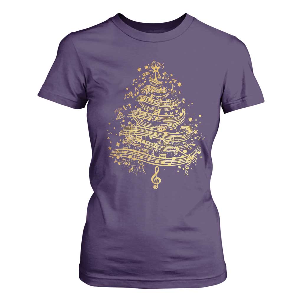 Music Christmas Tree T Shirt For Women Musician Music Lover Gift TS10 Purple Print Your Wear