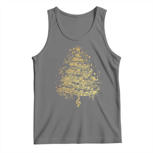 Music Christmas Tree Tank Top Musician Music Lover Gift TS10 Black Heather Print Your Wear
