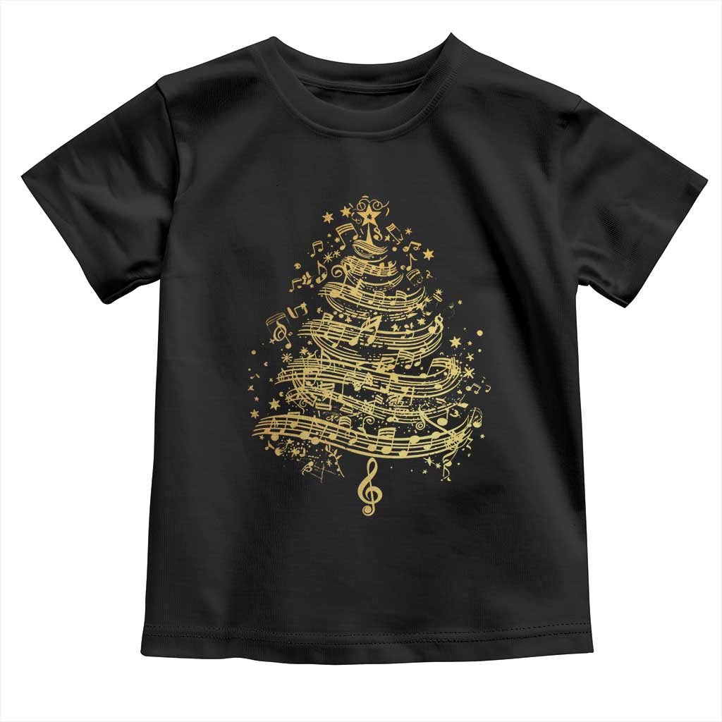 Music Christmas Tree Toddler T Shirt Musician Music Lover Gift TS10 Black Print Your Wear