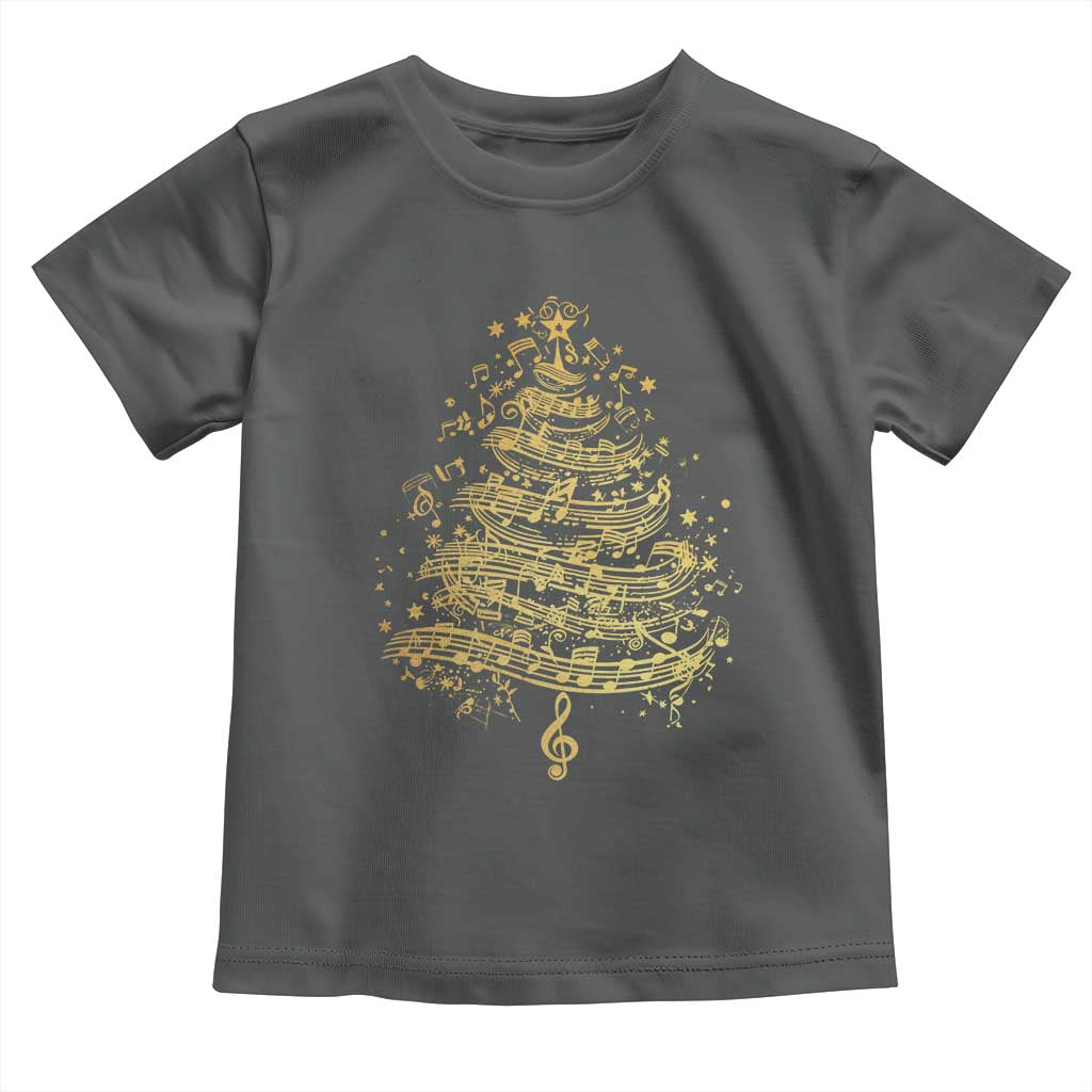 Music Christmas Tree Toddler T Shirt Musician Music Lover Gift TS10 Dark Heather Print Your Wear