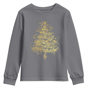 Music Christmas Tree Youth Sweatshirt Musician Music Lover Gift TS10 Charcoal Print Your Wear