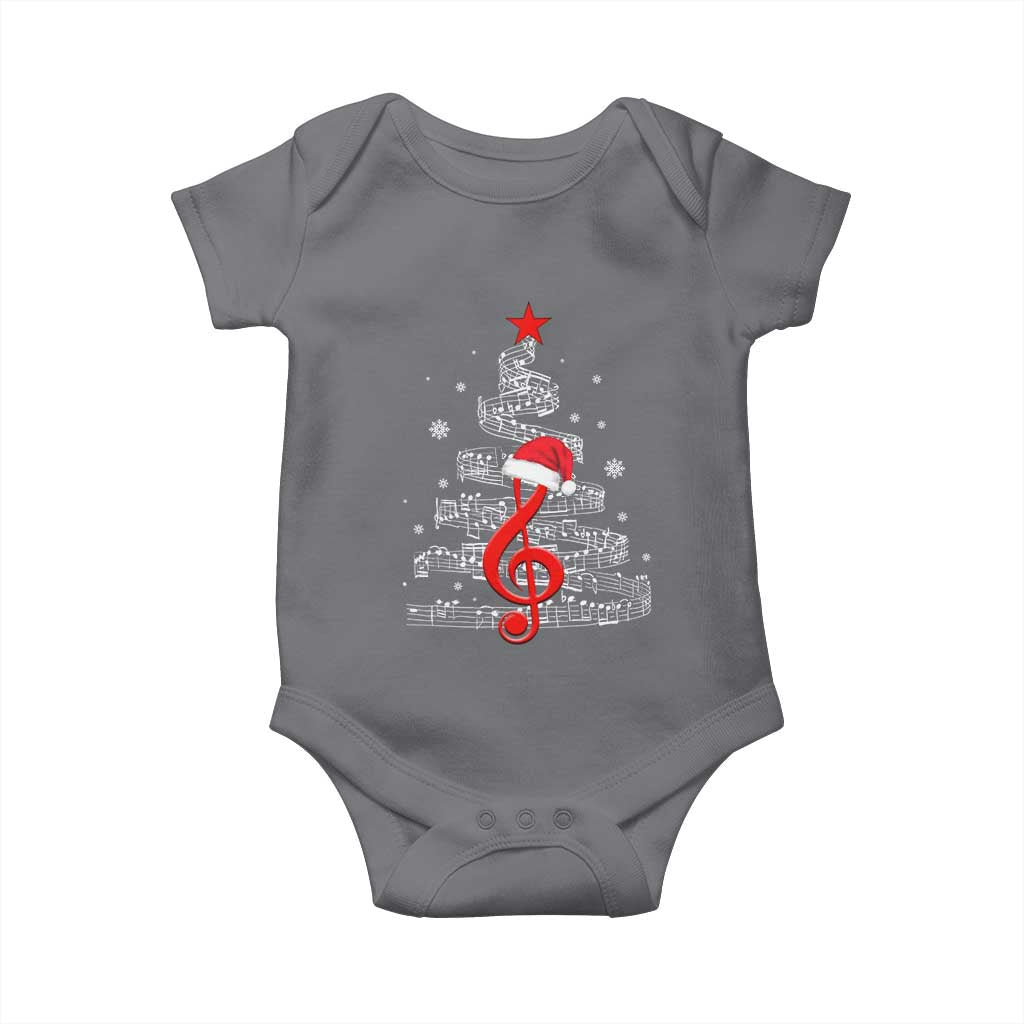 Christmas Tree Music Baby Onesie Musician Music Lover Gift TS10 Charcoal Print Your Wear