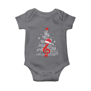 Christmas Tree Music Baby Onesie Musician Music Lover Gift TS10 Charcoal Print Your Wear