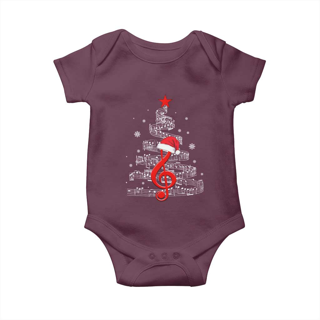 Christmas Tree Music Baby Onesie Musician Music Lover Gift TS10 Maroon Print Your Wear