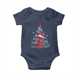 Christmas Tree Music Baby Onesie Musician Music Lover Gift TS10 Navy Print Your Wear