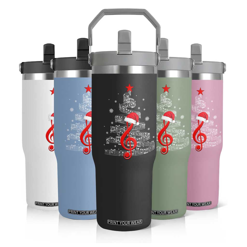 Christmas Tree Music Flip Straw Tumbler Musician Music Lover Gift TS10 Print Your Wear