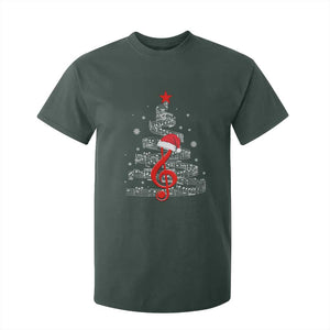 Christmas Tree Music T Shirt For Kid Musician Music Lover Gift TS10 Dark Forest Green Print Your Wear
