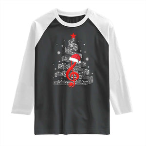 Christmas Tree Music Raglan Shirt Musician Music Lover Gift TS10 Black White Print Your Wear