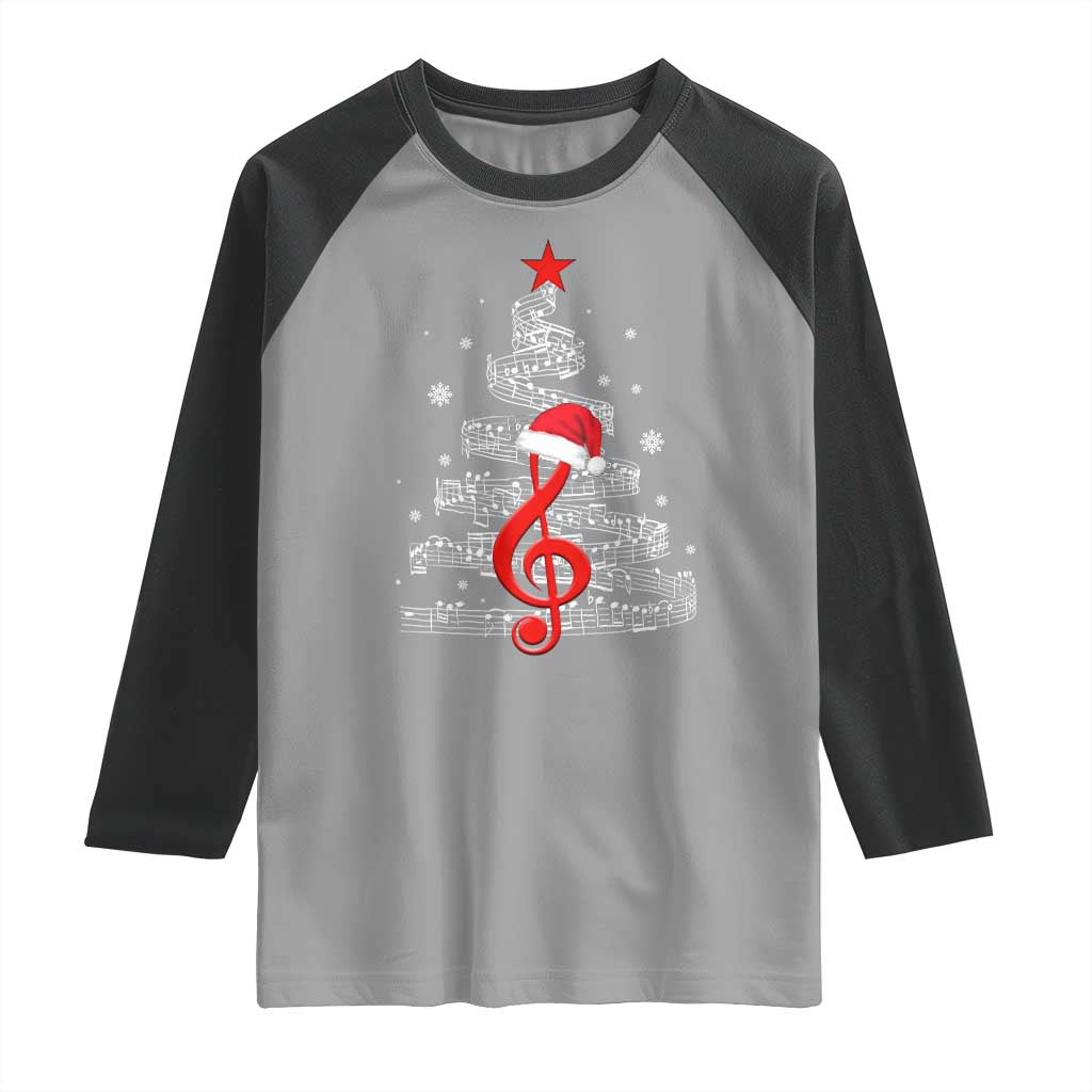 Christmas Tree Music Raglan Shirt Musician Music Lover Gift TS10 Sport Gray Black Print Your Wear